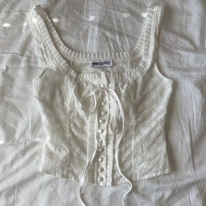 Princess Polly White Eyelet Corset Top